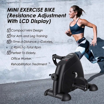 Ejercitador De Pedal De Bicicleta De Escritorio, Ejercicio De Interior De Mini Exercise Bike Stepper, Ejercitador De Pedal De Bicicleta Para Ancianos Debajo Del Equipo De Fitness De Escritorio Con Pantalla LCD
